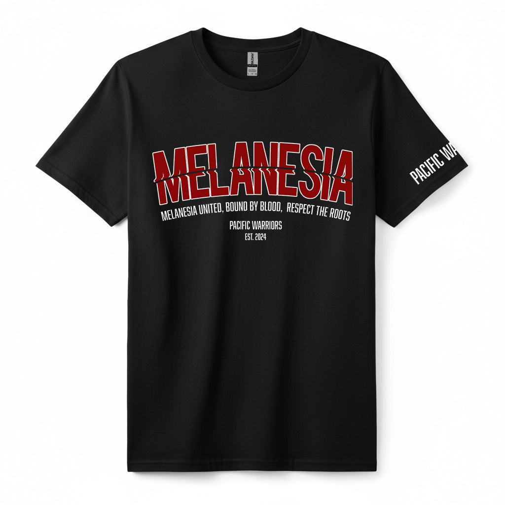 T-Shirt Melanesia | Bordeaux on Black | Pacific Warriors Clothing Brand