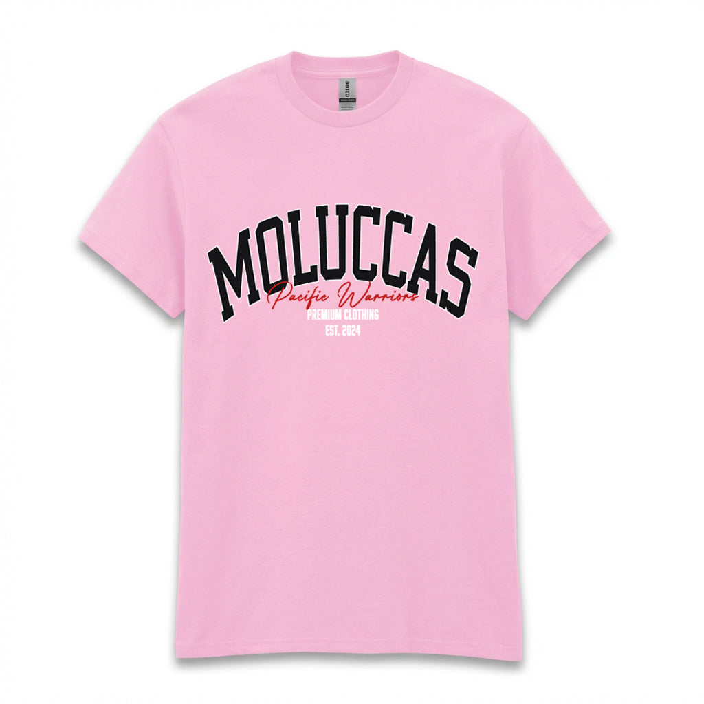T-Shirt Moluccas | Black on Soft Pink | Red | Pacific Warriors Clothing Brand