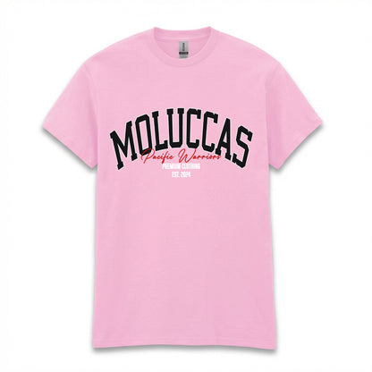 T-Shirt Moluccas | Black on Soft Pink | Red | Pacific Warriors Clothing Brand