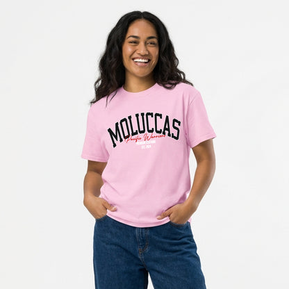 T-Shirt Moluccas | Black on Soft Pink | Red | Pacific Warriors Clothing Brand
