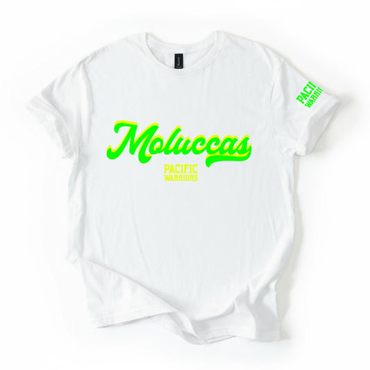 T-Shirt Moluccas Vintage | Special Edition | Neon Green on White | Pacific Warriors Clothing Brand