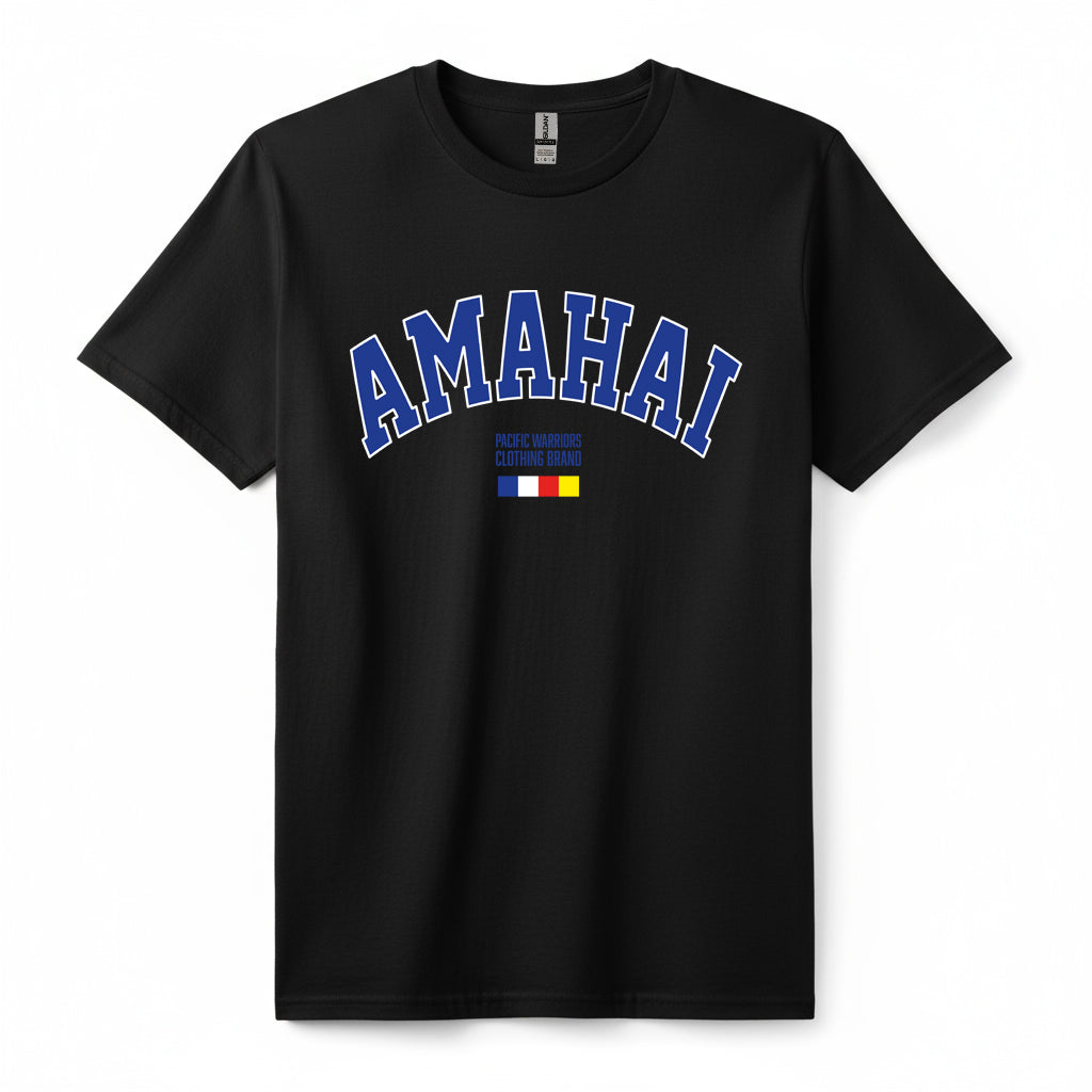T-Shirt Amahai | Black | Blue | Pacific Warriors Clothing Brand