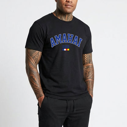 T-Shirt Amahai | Black | Blue | Pacific Warriors Clothing Brand