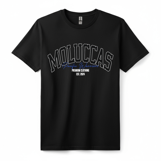 T-Shirt Moluccas | Black on Black | Blue | Pacific Warriors Clothing Brand