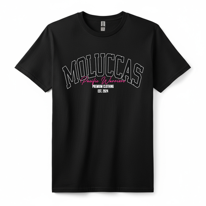 T-Shirt Moluccas | Black on Black | Fuchsia | Pacific Warriors Clothing Brand