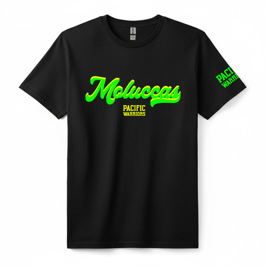 T-Shirt Moluccas Vintage | Special Edition | Neon Green on Black | Pacific Warriors Clothing Brand