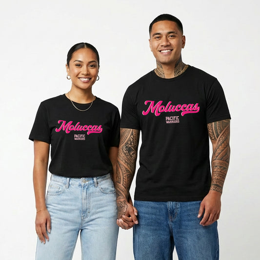 T-Shirt Moluccas Vintage | Special Edition | Neon Pink on Black | Pacific Warriors Clothing Brand