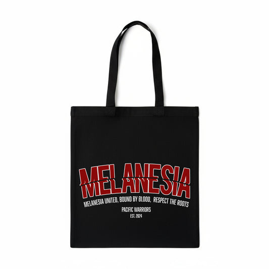 Canvas Tote Bag Melanesia | Bordeaux on Black | Pacific Warriors Clothing Brand