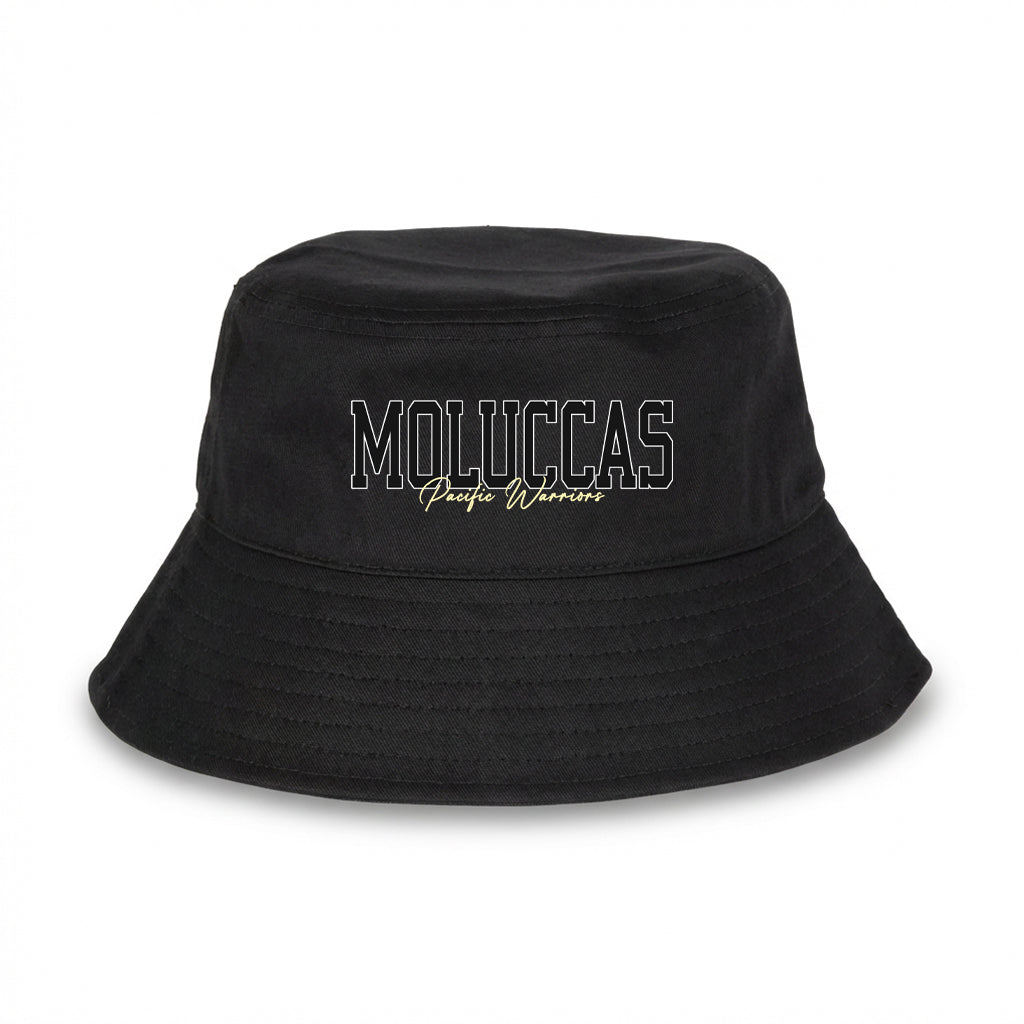 Bucket Hat | Moluccas | Black on Black | Cream | Pacific Warriors Clothing Brand