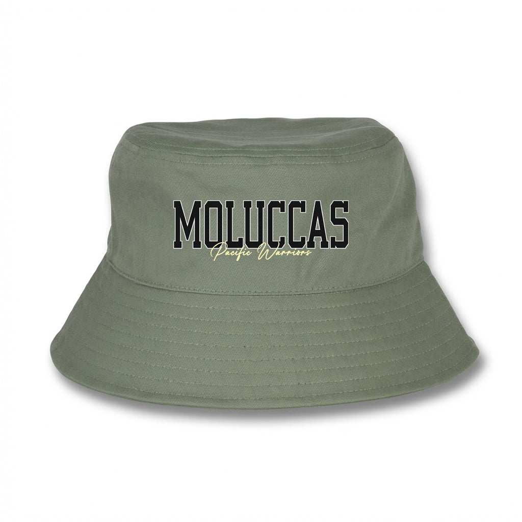 Bucket Hat | Moluccas | Black on Khaki | Cream | Pacific Warriors Clothing Brand