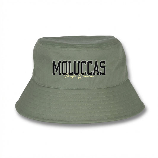 Bucket Hat | Moluccas | Black on Khaki | Cream | Pacific Warriors Clothing Brand