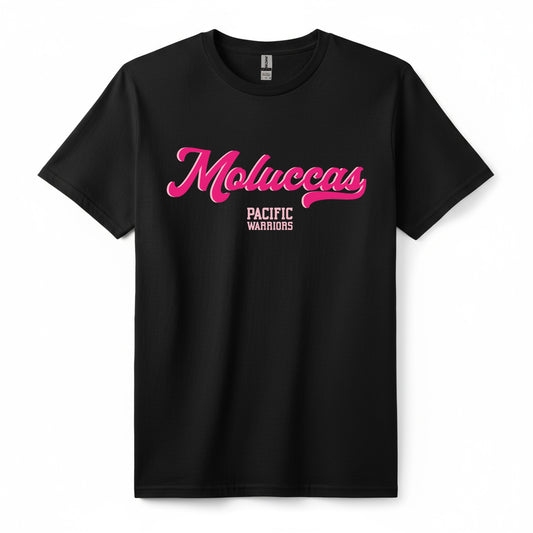 T-Shirt Moluccas Vintage | Special Edition | Neon Pink on Black | Pacific Warriors Clothing Brand