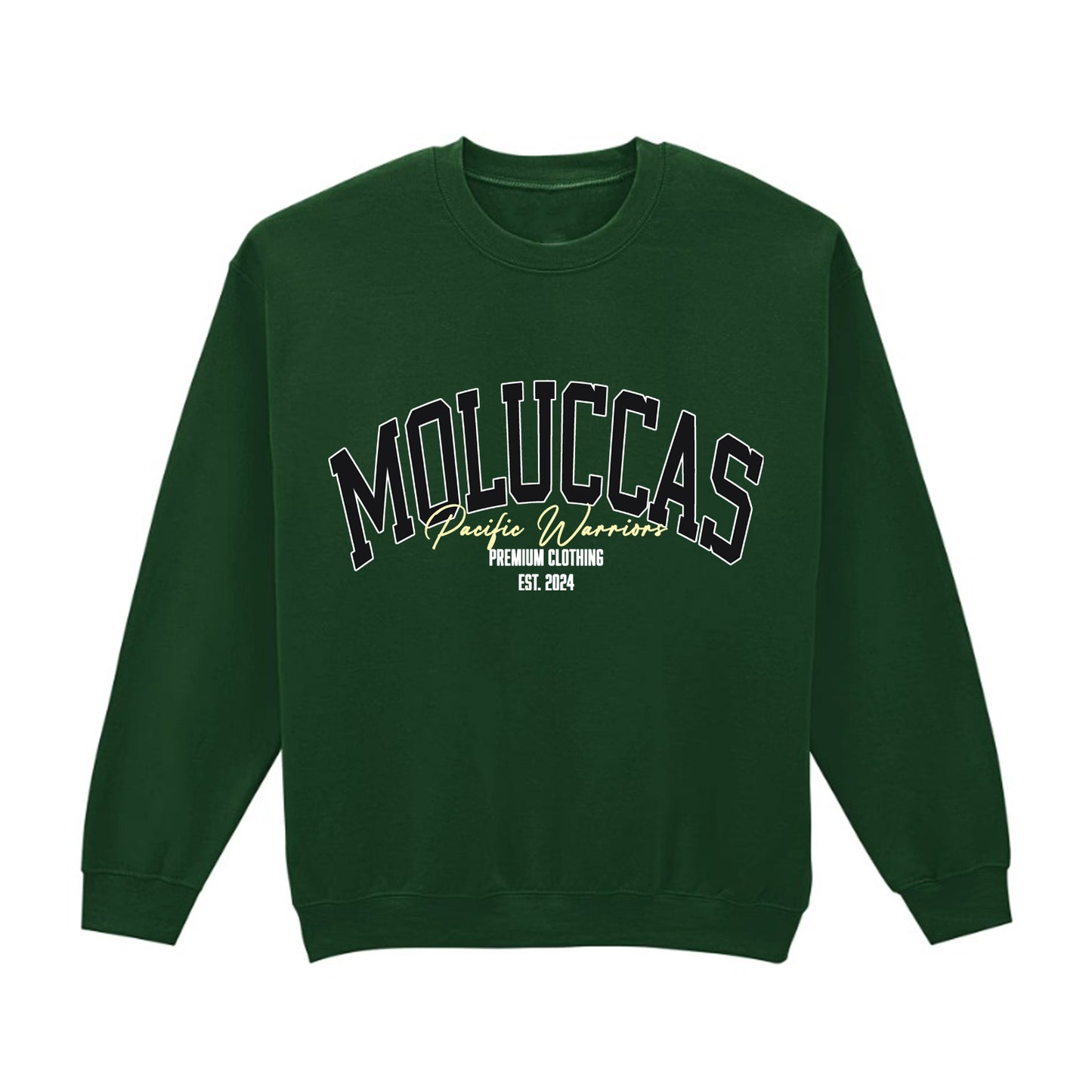 Sweater Moluccas | Dark Green | Black & Cream | Pacific Warriors Clothing Brand